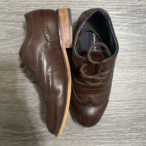 Little boys dress shoes , size 10 , dark brown
